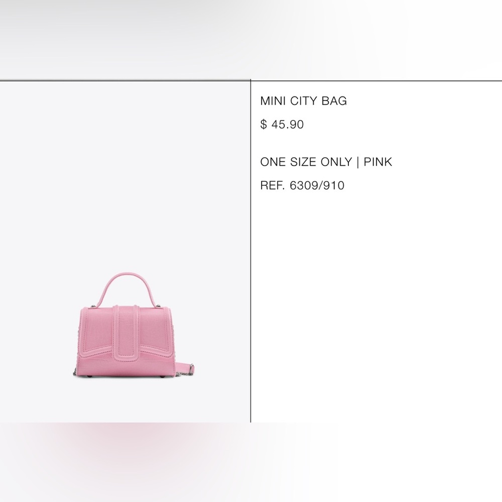 ZARA Mini City Bag - PINK (NWT)